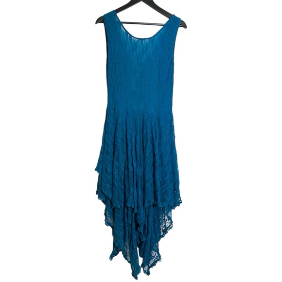Adore Dresses & Skirts - Adore Turquoise Lace Handkerchief Layered Hem Dress Y2K Fairycore Size Large